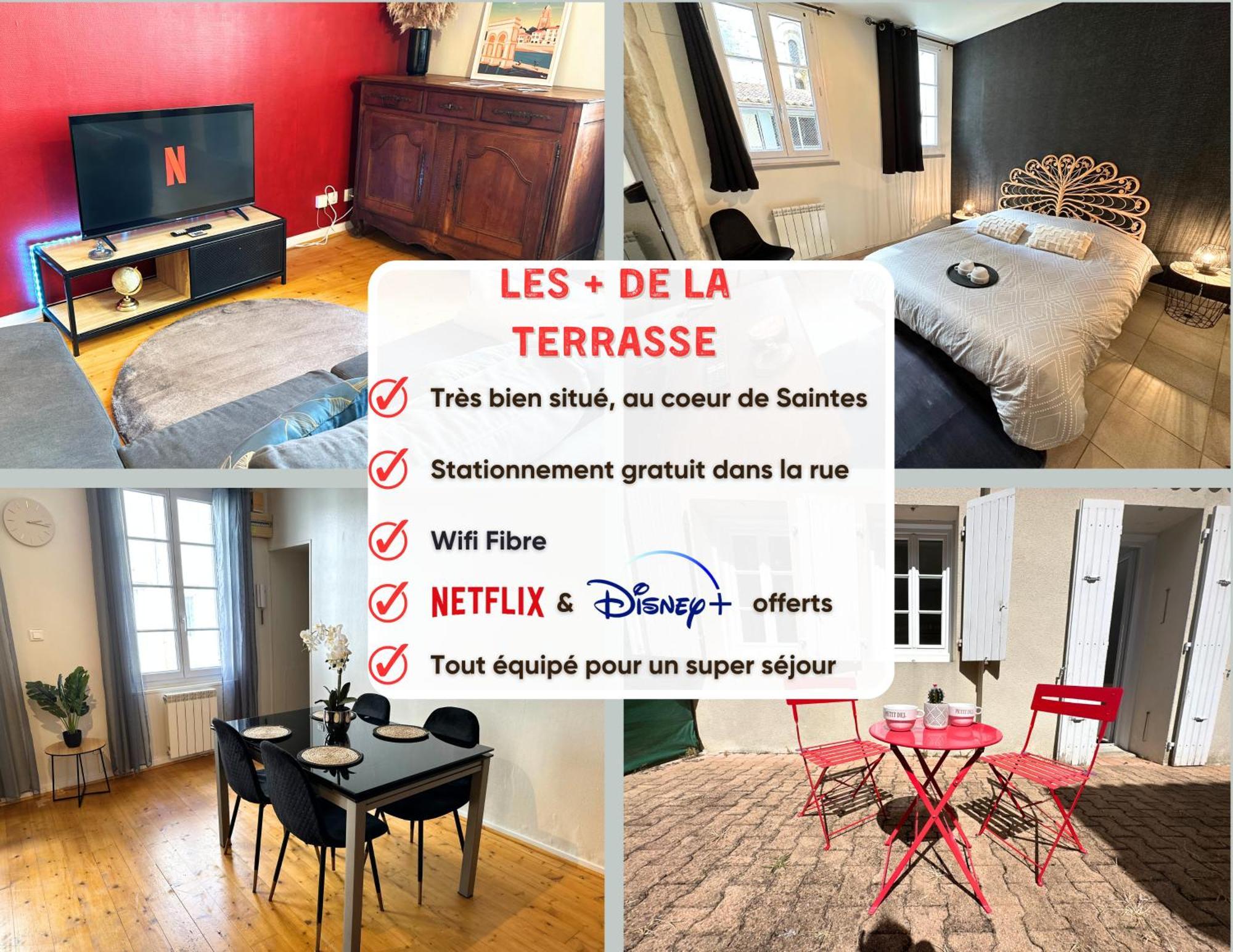 La Terrasse - Parking Gratuit - Fibre - Rdc - Centre Ville Saintes Εξωτερικό φωτογραφία